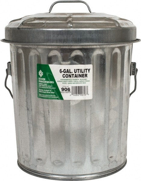 Galvanized Metal Pail with Lid - 9338088