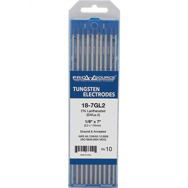 Tungsten Electrodes; Type: 2% Lanthanated ; Diameter (Inch): 1/8 ; Color Code: Blue ; Length (Inch): 7 ; Size: 1/8 ; PSC Code: 3438 - 13333984