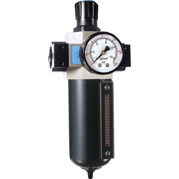 3/4 NPT Heavy-Duty FRL Unit with Sight Glass & Pressure Gauge - 19239839