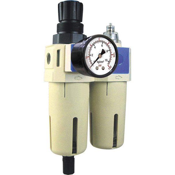 1/4 NPT Compact FRL Unit with Sight Glass & Pressure Gauge - 19240035
