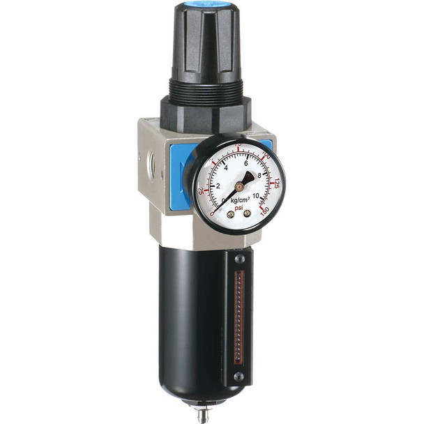 1/4 NPT Intermediate FRL Unit with Sight Glass & Pressure Gauge - 19240274