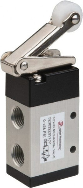 3-Port 1/4in Inlet NPT 1/4in Outlet 3-Way, 2-Position Roller Lever Mechanically Operated Air Valve - 78261575