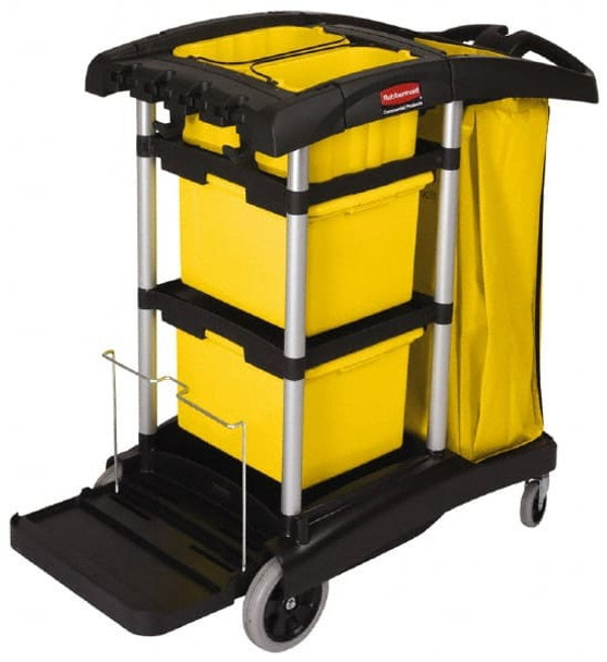 Janitor Carts & Caddies; Material: Plastic ; Width/Diameter (Inch): 22 ; Color: Black; Black ; Includes Zippered Bag: Yes; Yes ; Height (Decimal Inch): 44 ; Includes: Yes - 52438314