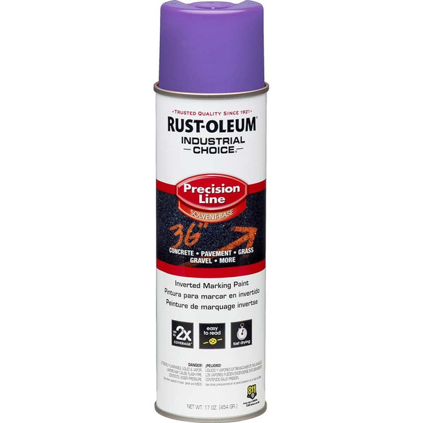 Striping & Marking Paints & Chalks; Type: Marking Paint ; Color Family: Purple ; Formula Type: Solvent-Based ; Coverage (Linear Ft.): 600-700 at 1in Wide (Feet) - 10451466