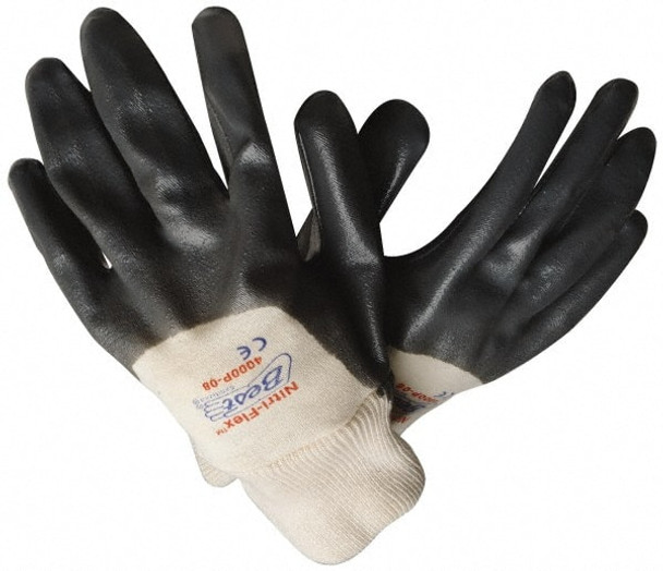 General Purpose Work Gloves: Small, Nitrile Coated, Cotton - 255372