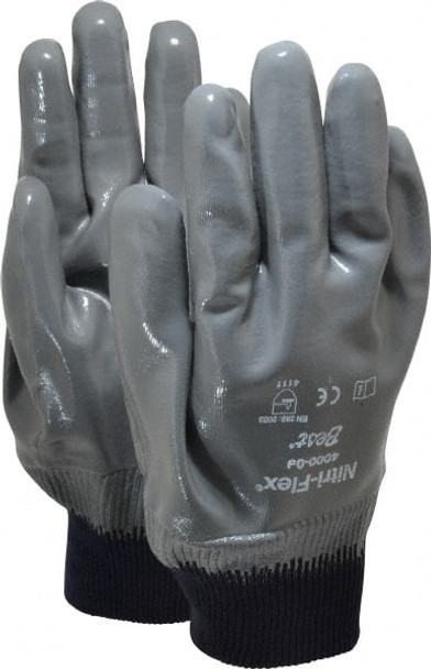 General Purpose Work Gloves: Medium, Nitrile Coated, Cotton - 5923586