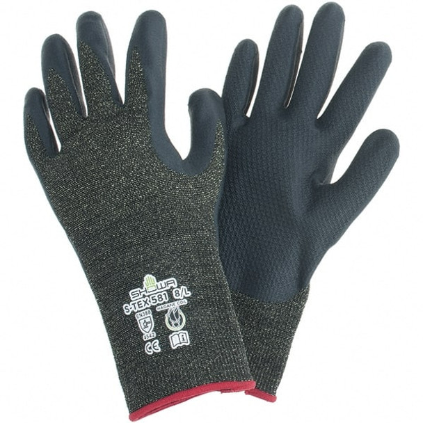 Cut & Abrasion-Resistant Gloves: Size L, ANSI Cut A5, Foam Nitrile, Polyester, Nylon, Stainless Steel & Kevlar - 41579400