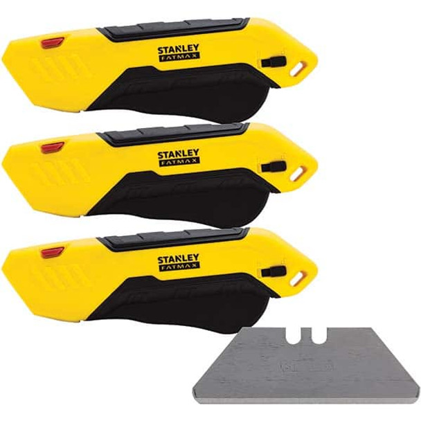 Utility Knives, Snap Blades & Box Cutters; Type: Safety Utility Knife ; Blade Type: Retractable ; Number of Blades: 1 ; Handle Material: Bi-Material ; Color: Yellow; Black ; Number of Points: 2 - 19458231