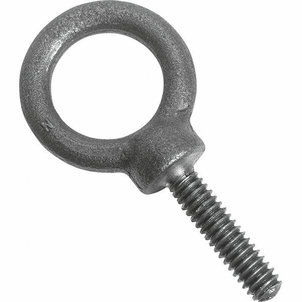 500 Lb Capacity, Forged Steel, 1/4-20 Thread, Fixed Lifting Eye Bolt - 47373303