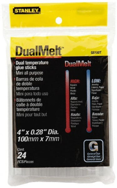 1/4in Diam, 4in Long, Opaque Hot Melt, Low Melt Glue Stick - 74028739