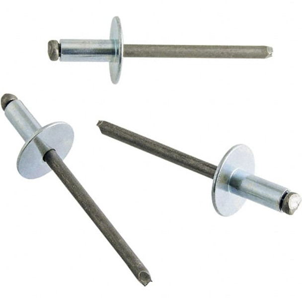 Size 4 Large Flange Head Steel Open End Blind Rivet - 6532105