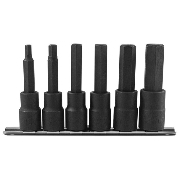 6 Pc 1/2" Drive Metric Impact Hex Bit Socket Set7574460