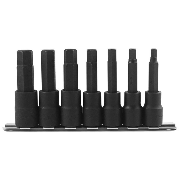 7 Pc 1/2" Drive Inch Impact Hex Bit Socket Set7574478