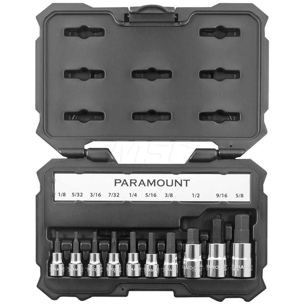 10 Pc 3/8, 1/2" Drive Inch Hex Bit Socket Set7574726