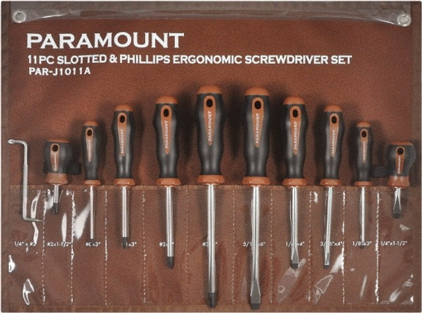 11 Piece Slotted, Phillips, Cabinet & Offset Screwdriver Set - 62842927