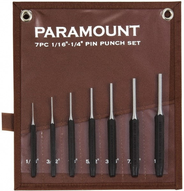 7 Piece, 1/16 to 1/4", Pin Punch Set - 91342766