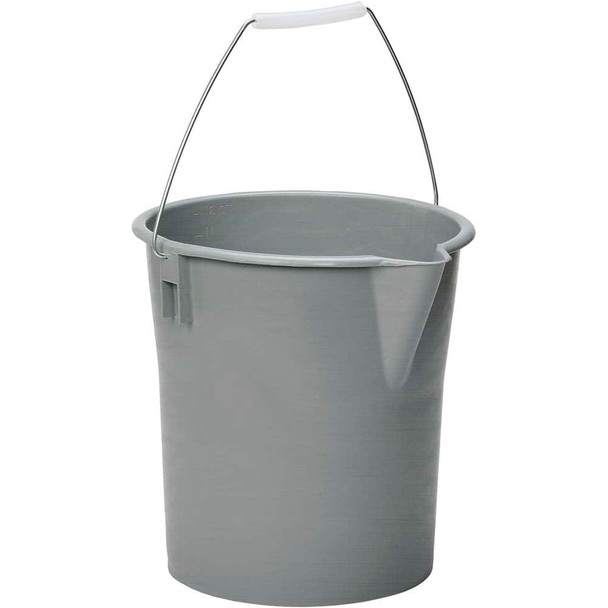 12 Qt, Plastic Round Gray Single Pail with Pour Spout - 20230645