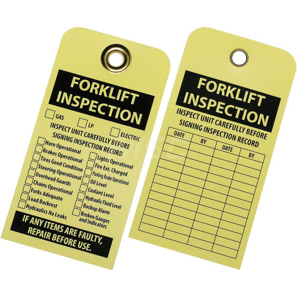 Inspection Tag: Vinyl, inForkliftspectionin - 90292905