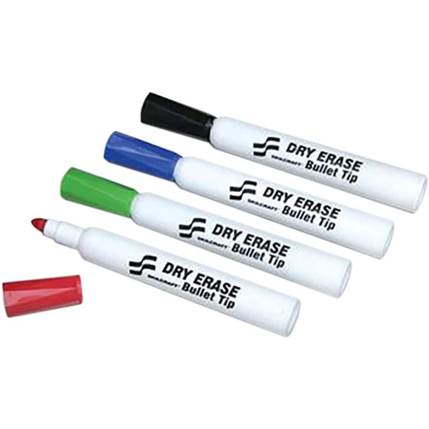 Dry Erase Marker - Bullet Tip - 4 Color Set ; Color: Black; Blue; Green; Red - 18657411