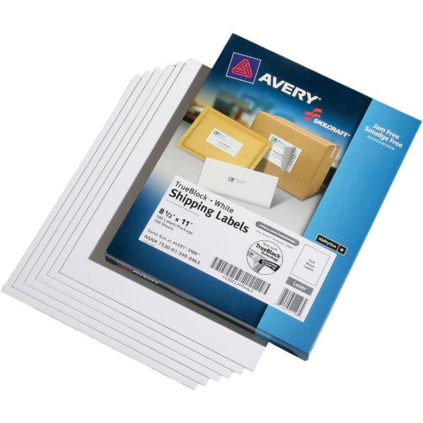 Labels, Ribbons & Tapes; Type: Shipping Labels ; Color: White ; For Use With: Laser Printers ; For Use With: Laser Printers ; Width (Inch): 8-1/2 ; Length (Inch): 11 - 15315120