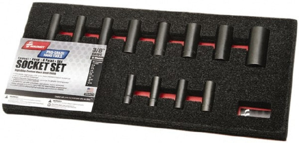 12 Pc 3/8in Drive Deep Impact Socket Set - 44393718