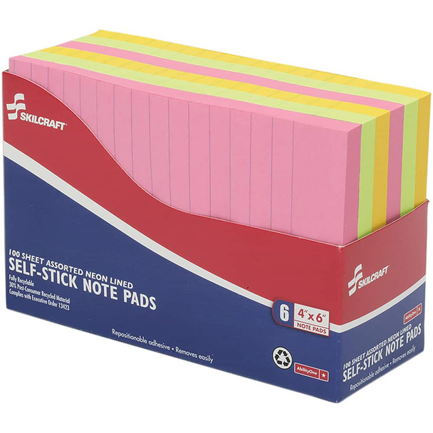 Note Pads, Writing Pads & Notebooks; Writing Pads & Notebook Type: Self-Stick Notes ; Size: 4 x 6 ; Number of Sheets: 100 ; Color: Lime; Melon; Lemon; Pink - 15313901
