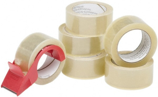 Pack of (7), 2in x 55 Yd rolls of Clear, Hot Melt Adhesive Sealing Tape - 80445083