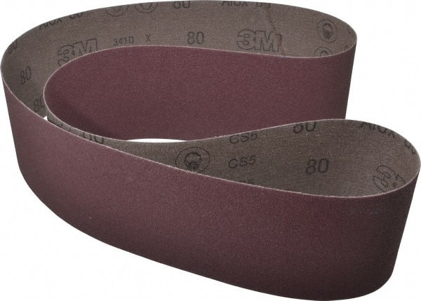 Abrasive Belt: 4in Width, 80 Grit, Aluminum Oxide - 14572218