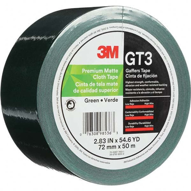50m x 72mm x 11 mil Green Cotton Cloth Gaffers Tape - 16991317