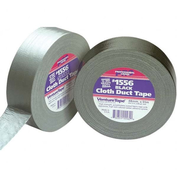 55m x 48mm x 12 mil Black Polyethylene Cloth Duct Tape - 16991747