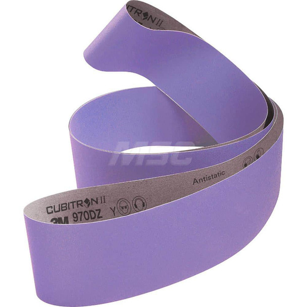 Abrasive Belt: 4in Width, 91in OAL, 120+ Grit, Ceramic - 20958864