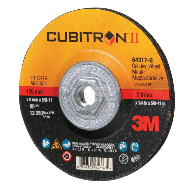 Depressed Center Wheel: Type 27, 5/8in Thick, Ceramic - 23200215