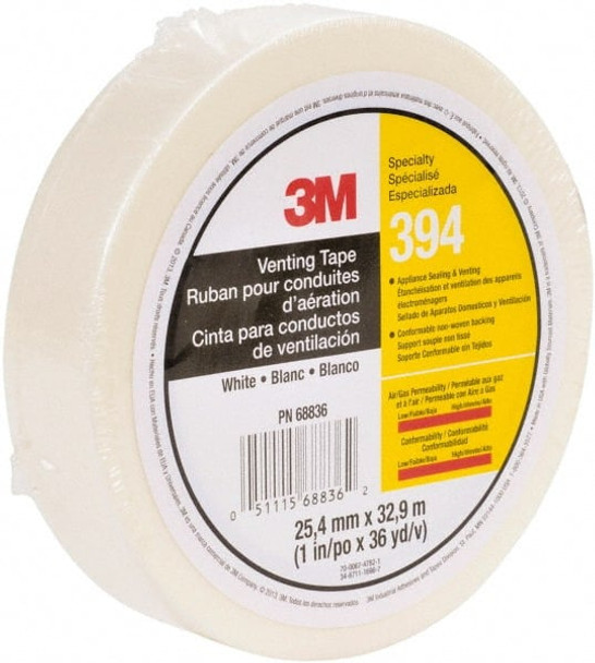 36 Yd x 1in White Nonwoven Fabric Film Tape - 52630423