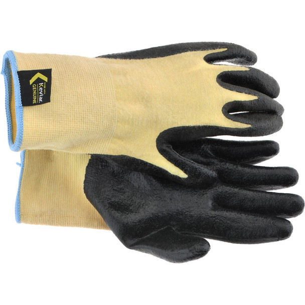 Cut, Puncture & Abrasive-Resistant Gloves: Size 2XL, ANSI Cut A2, ANSI Puncture 1, Nitrile, Kevlar - 761650