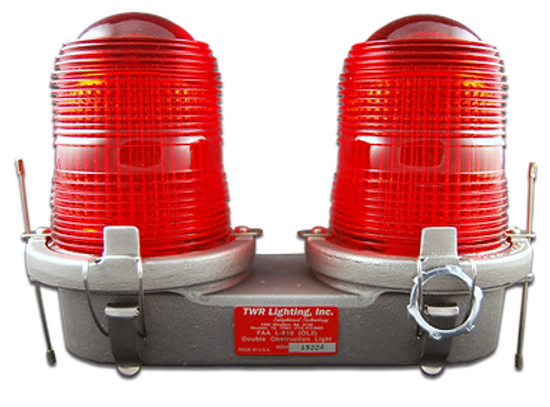 FAA Type L-810 Red Incandescent Obstruction Light with Cast Aluminum Base