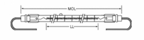 USHIO QIH120-500/L Quartz Infrared Heat (QIH) Lamp