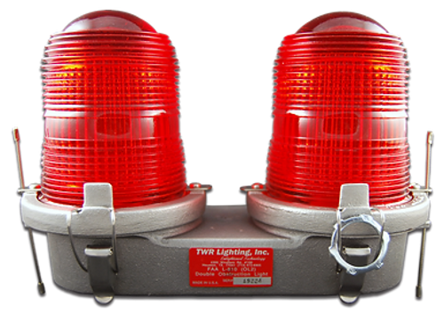 FAA Type L-810 Red Incandescent Obstruction Light with Cast Aluminum Base