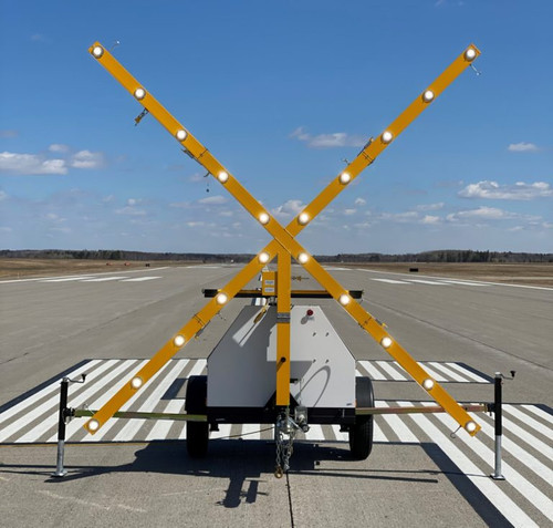 Lighted X Airport Runway Closure Marker