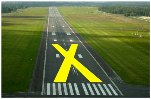 "X" Runway Closure Marker (5' x 30' Taxiway) or (10' x 60' Runway)