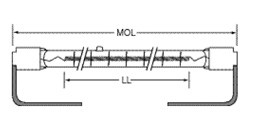 USHIO QIH480-2500T/S Quartz Infared Heat (QIH) Lamp