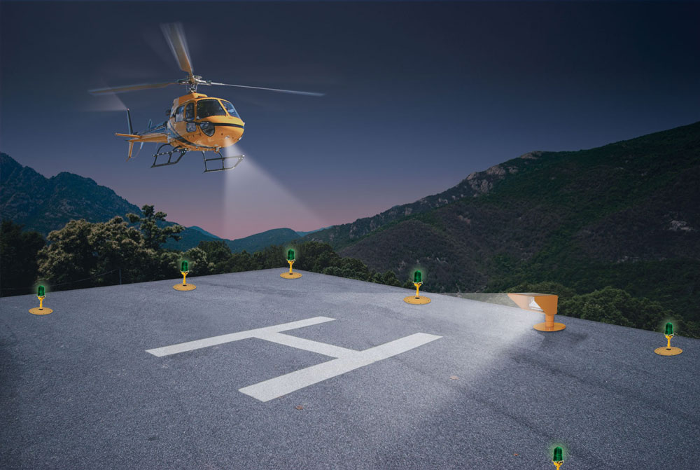 Heliport lights, helipad lighting