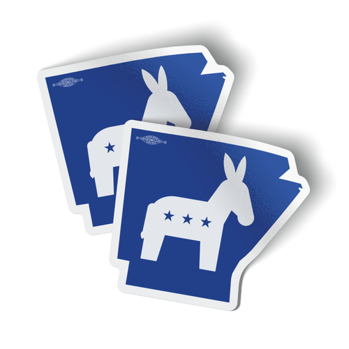 Donkey - State (4" x 3.5" Vinyl Sticker -- Pack Of Two!)