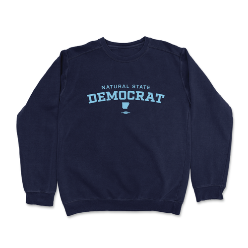 Natural State Democrat - Blue (Navy Crewneck Sweater)