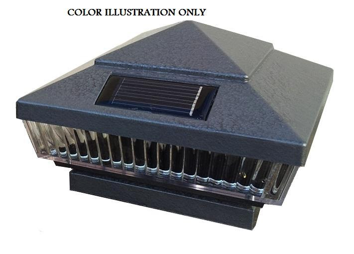 Copper Solar Deck Post Lights 6x6 with 5 LED, Low Profile Set of 2