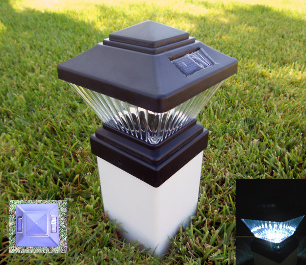 4x4 Solar Fence Post Cap Lights Copper Color Finish Set of 2