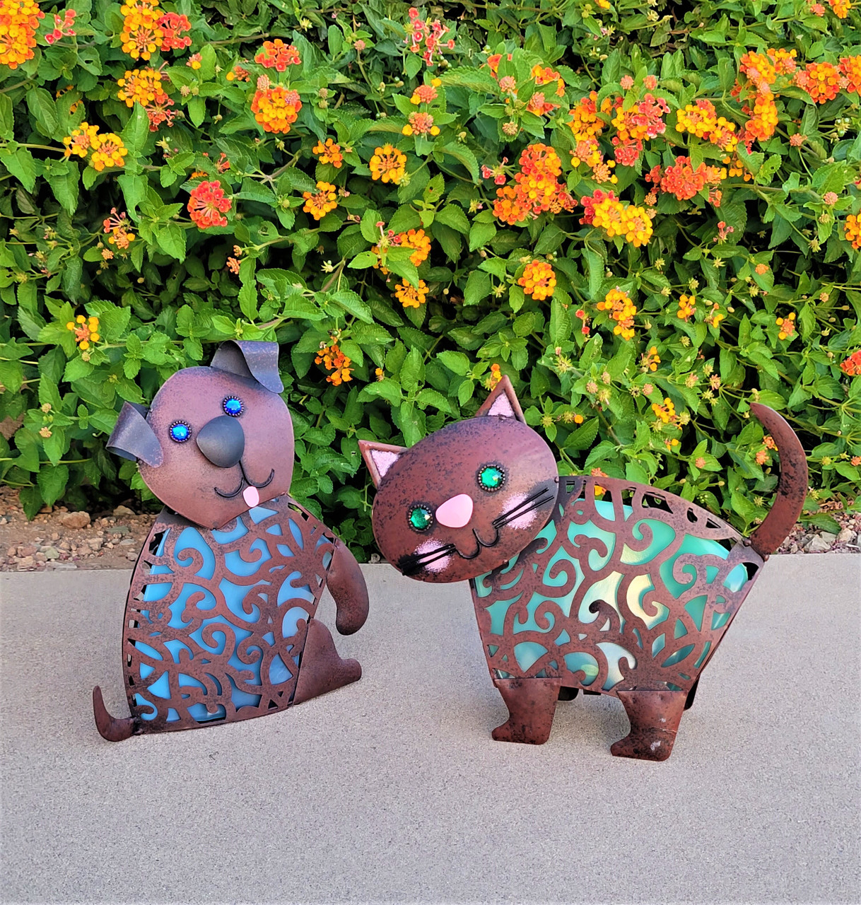 Puppy Dog Solar Light | Blue LED | Solar Animal Garden Light