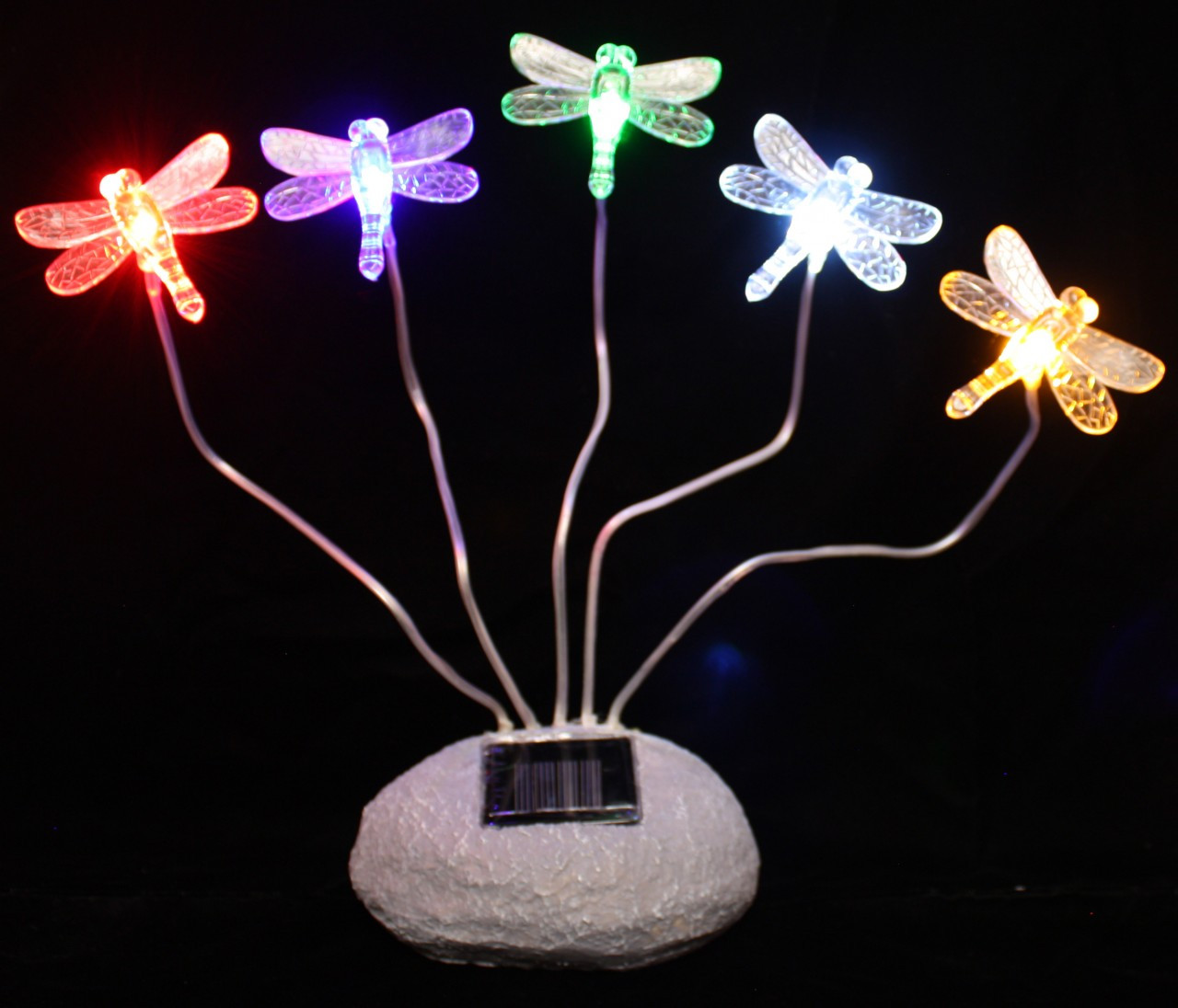 EE_ Colorful Butterfly Dragonfly LED Light Solar Energy Garden Xmas Decor Lamp N 