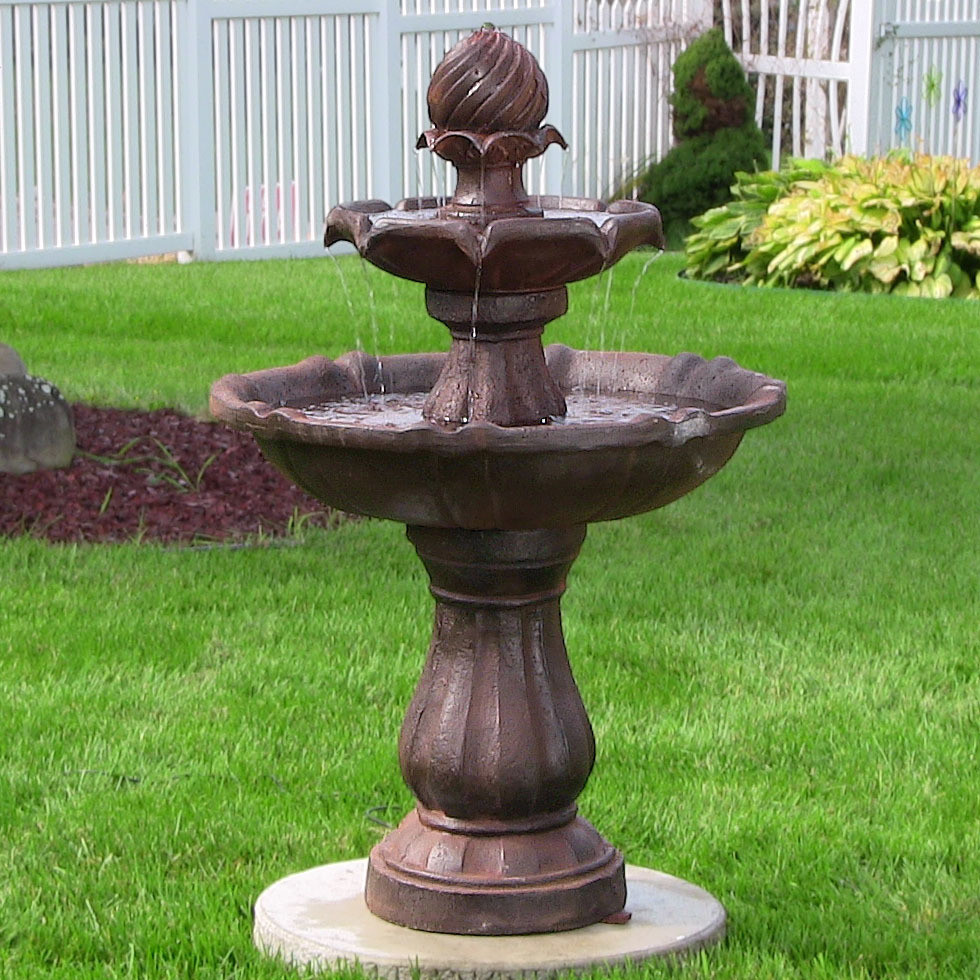 Solar Bird Bath Fountain 2 Tier 4 Finishes Dry Run Protection