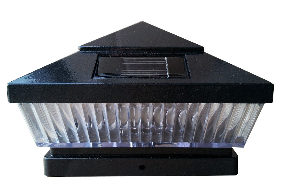 Solar Deck Post Cap Lights 6x6 Black, Custom LED Colors & Finishes