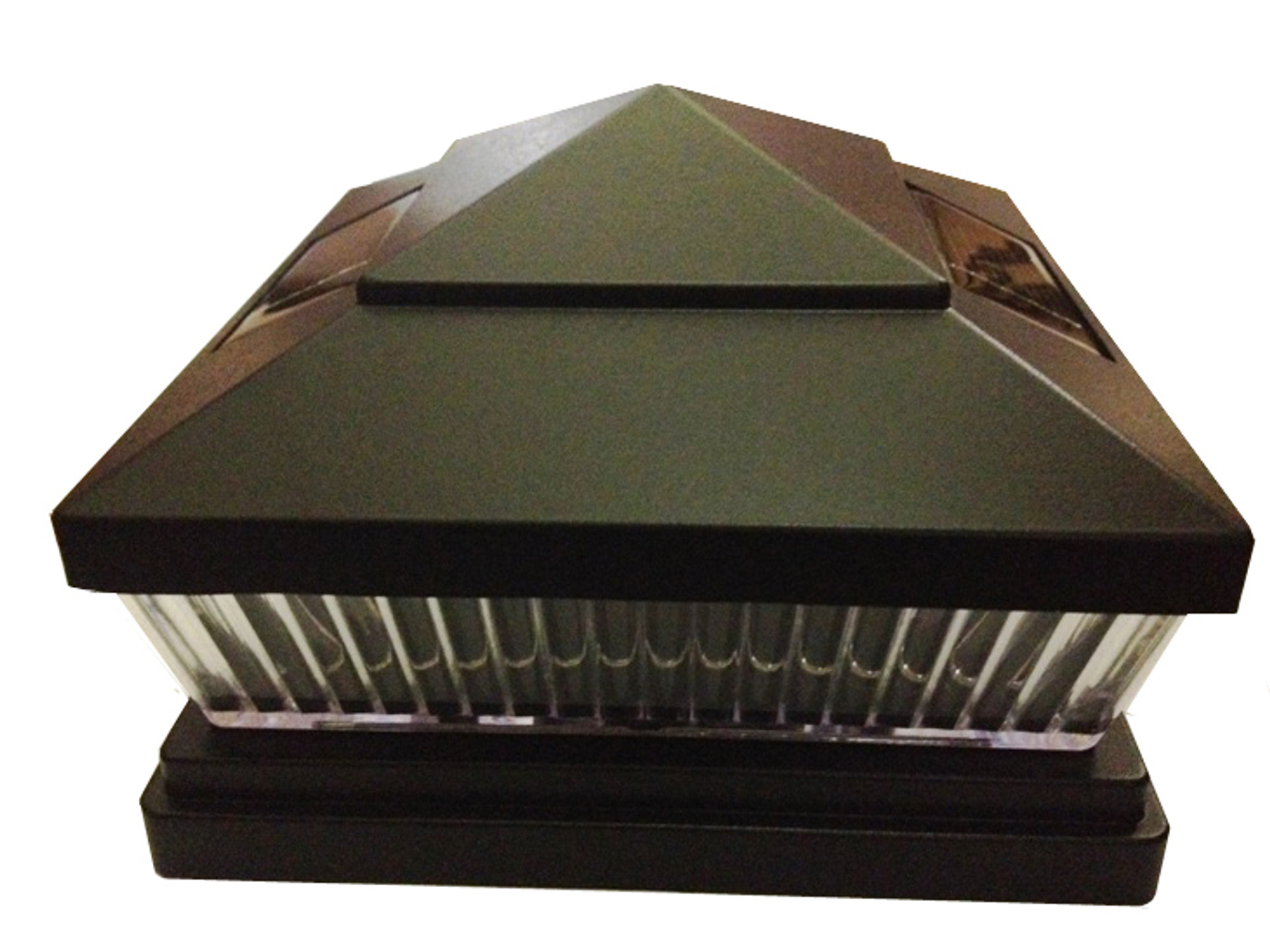 Solar Deck Post Cap Lights 6x6 Black, Custom LED Colors & Finishes